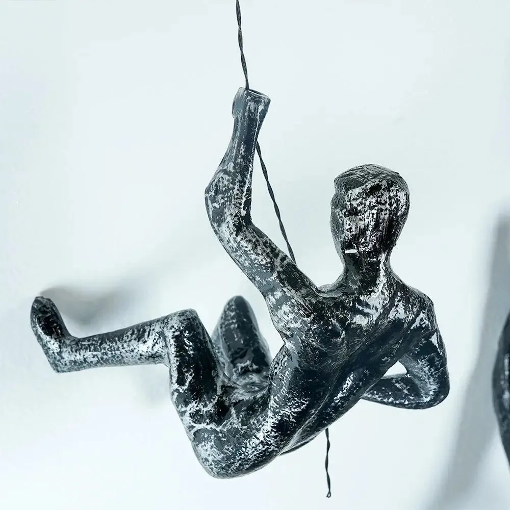 Abstract Climbing Men Metal Wall Decor/ Wall Hanging Décor- Antique Black- Set of 3