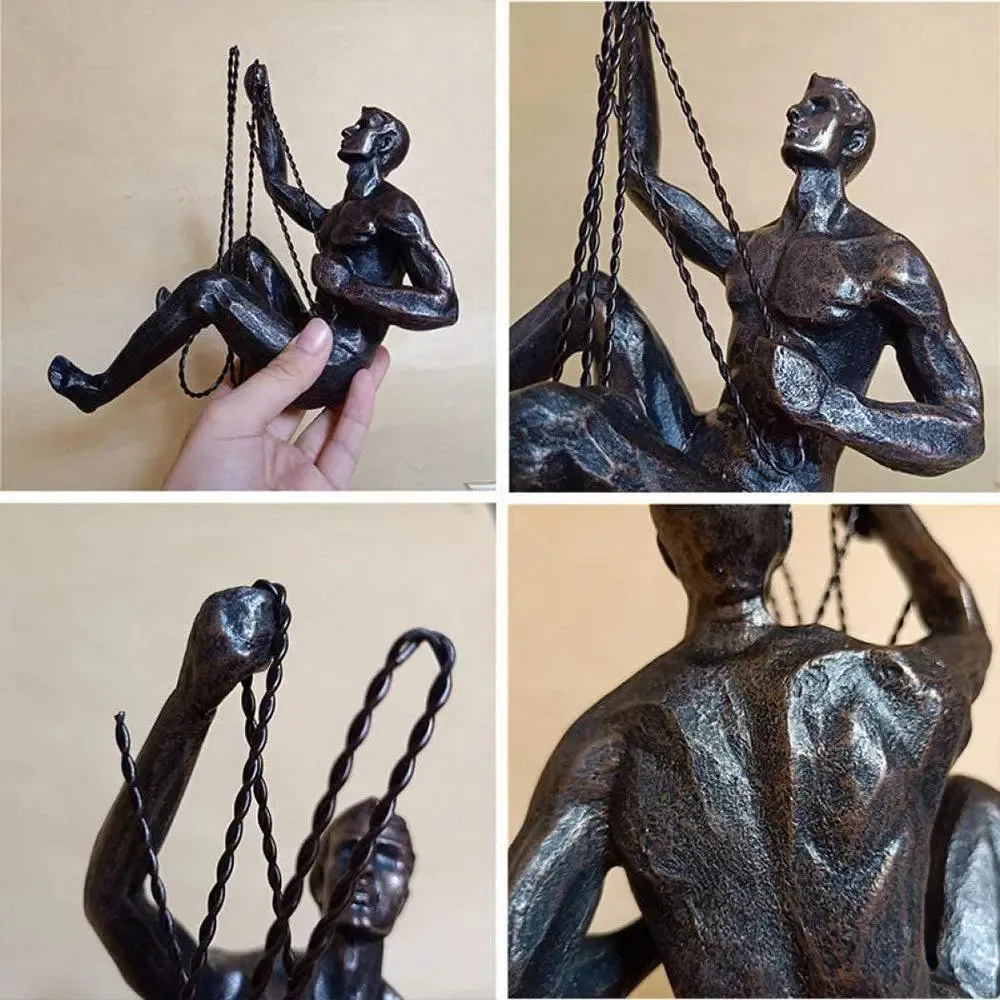 Abstract Climbing Men Metal Wall Decor/ Wall Hanging Décor- Antique Black- Set of 3