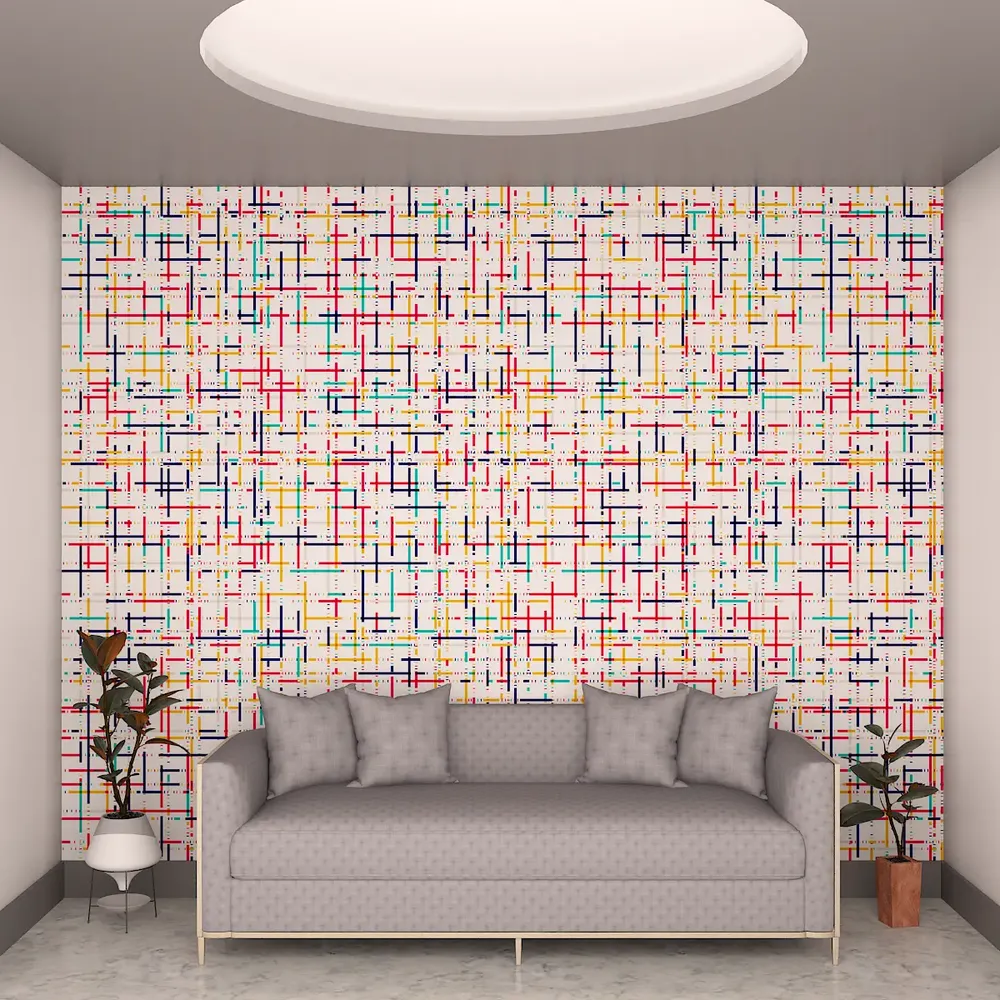 Abstract Colorful Pattern Wallpaper / High Quality HP Woven WallPaper /  size 12 ft x 10 ft
