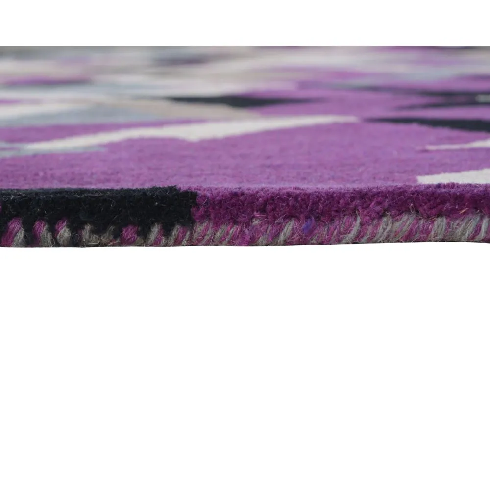 Abstract Designer Beige & Purple Area Carpet 2*5ft