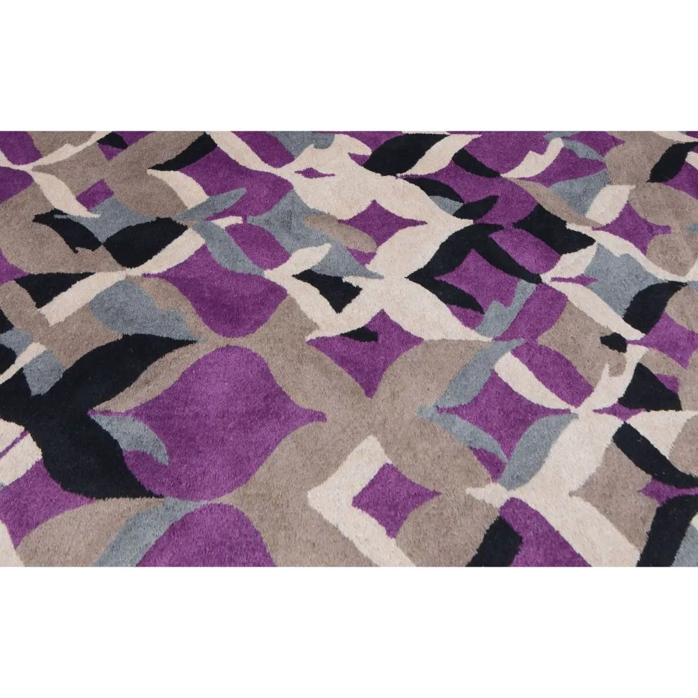 Abstract Designer Beige & Purple Area Carpet 2*5ft