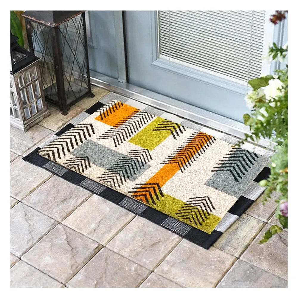 Abstract Designer Natural Coir Doormat