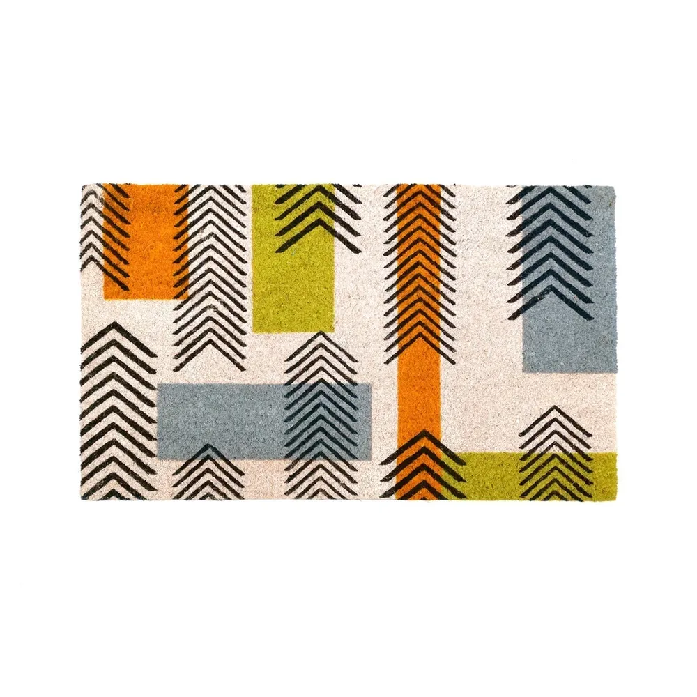 Abstract Designer Natural Coir Doormat