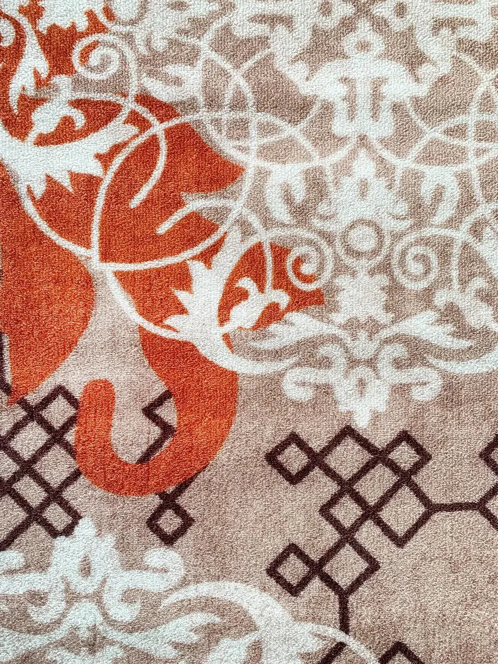 Abstract Designer Orange & Green Printed Premium Area Carpet ( 3 ft x5 ft & 4 ft x 6 ft ) 3X5 ft