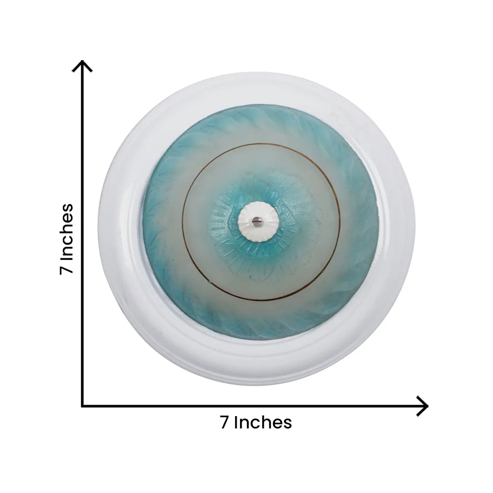 Abstract Dome Shaped White Flush Mount Light