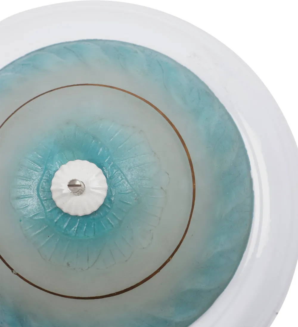 Abstract Dome Shaped White Flush Mount Light