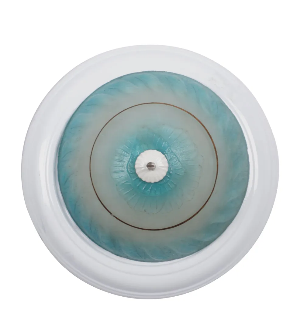 Abstract Dome Shaped White Flush Mount Light