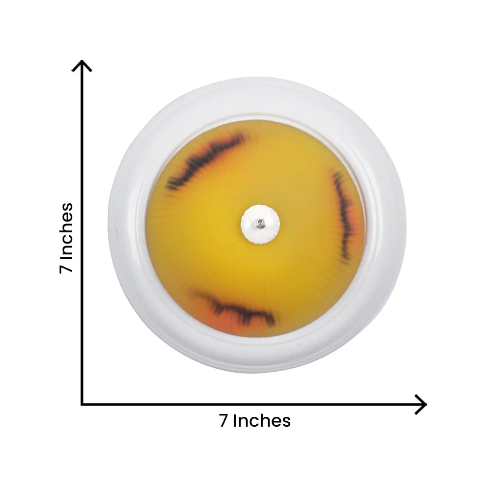 Abstract Dome Shaped Yellow Flush Mount Light