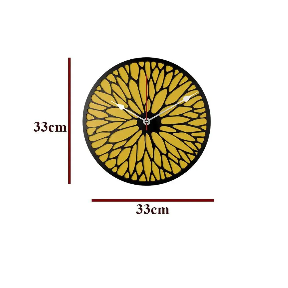Abstract Flower Design in Dual Color Wooden Wall Clock