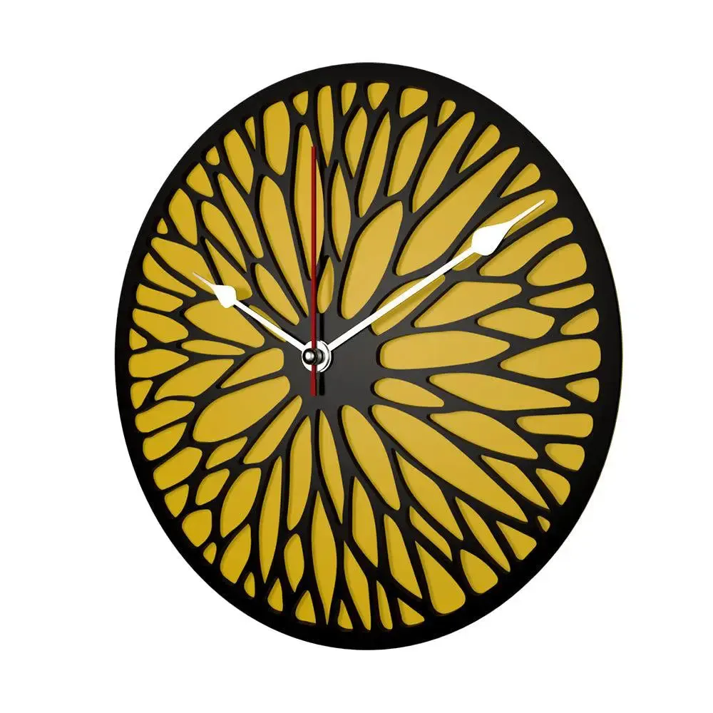 Abstract Flower Design in Dual Color Wooden Wall Clock