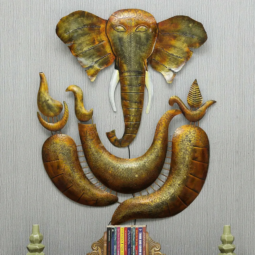 Abstract Ganesha Metal Wall Art With LED