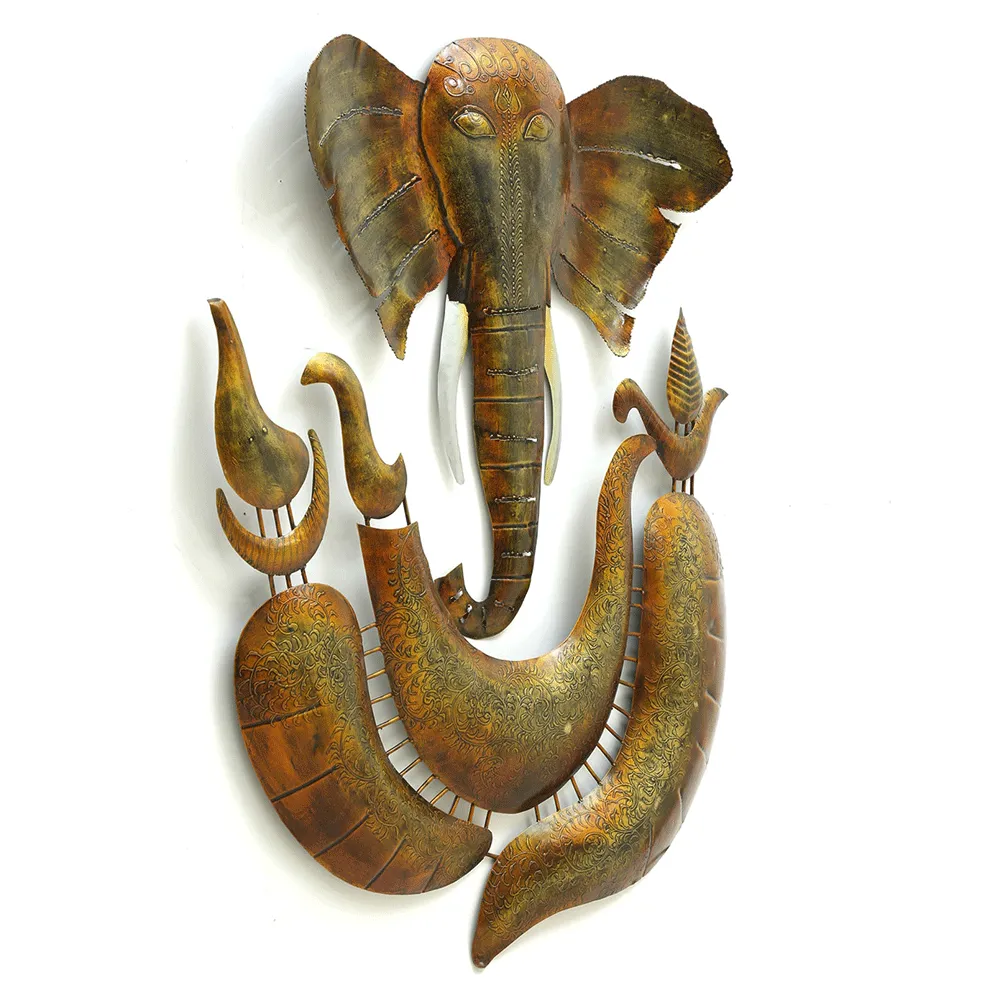Abstract Ganesha Metal Wall Art With LED