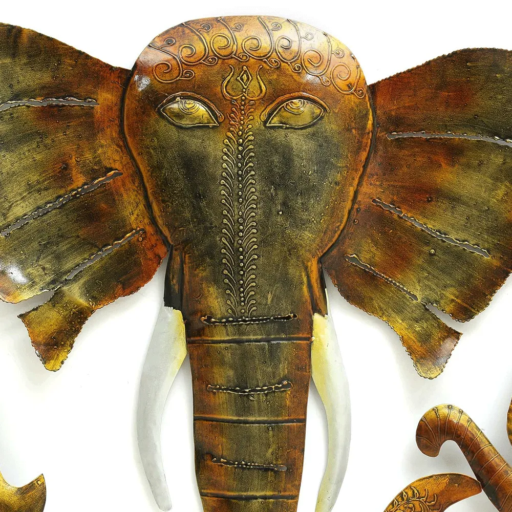Abstract Ganesha Metal Wall Art With LED