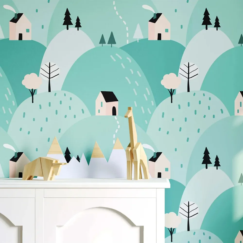 WallMantra Abstract Hillside Premium Quality Wallpaper