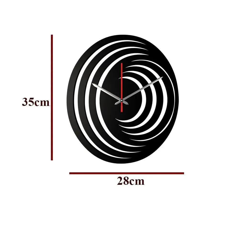 Abstract Hurricane Logo in Black Color Wooden Wall Clock