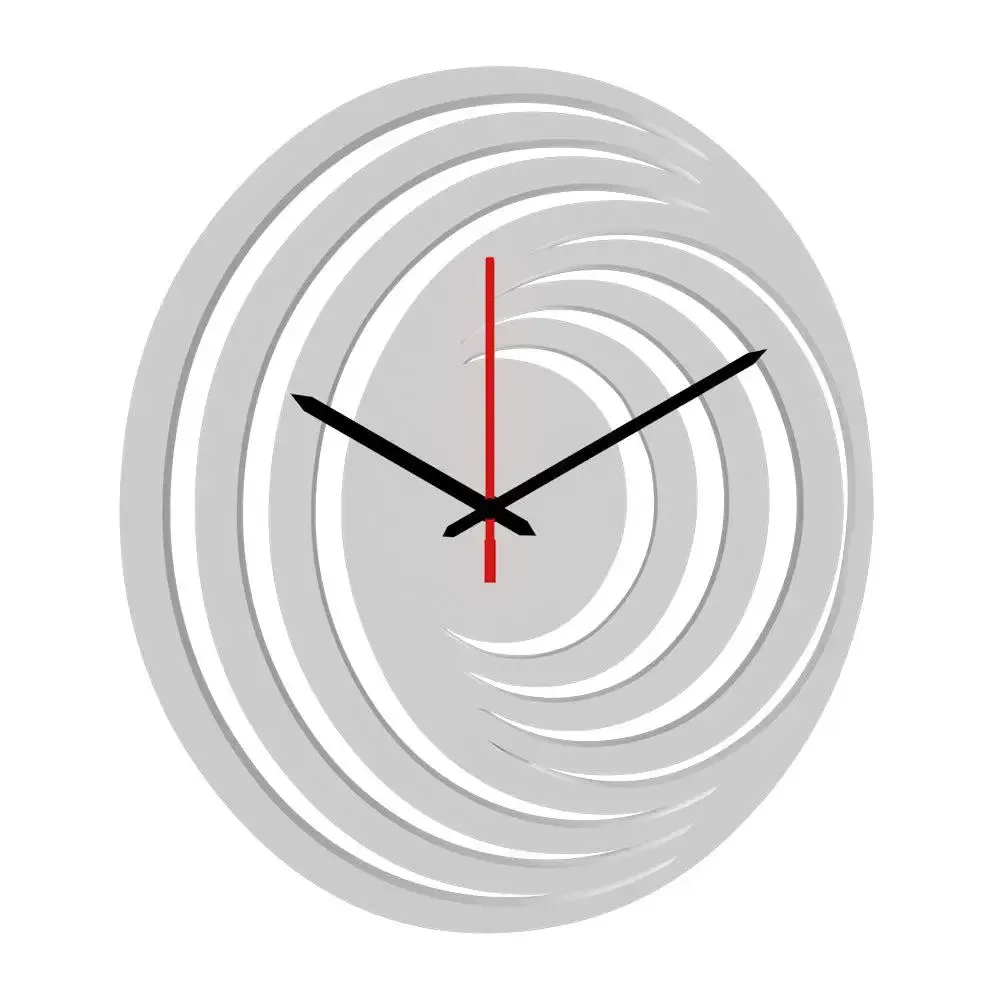 Abstract Hurricane Logo in White Color Wooden Wall Clock