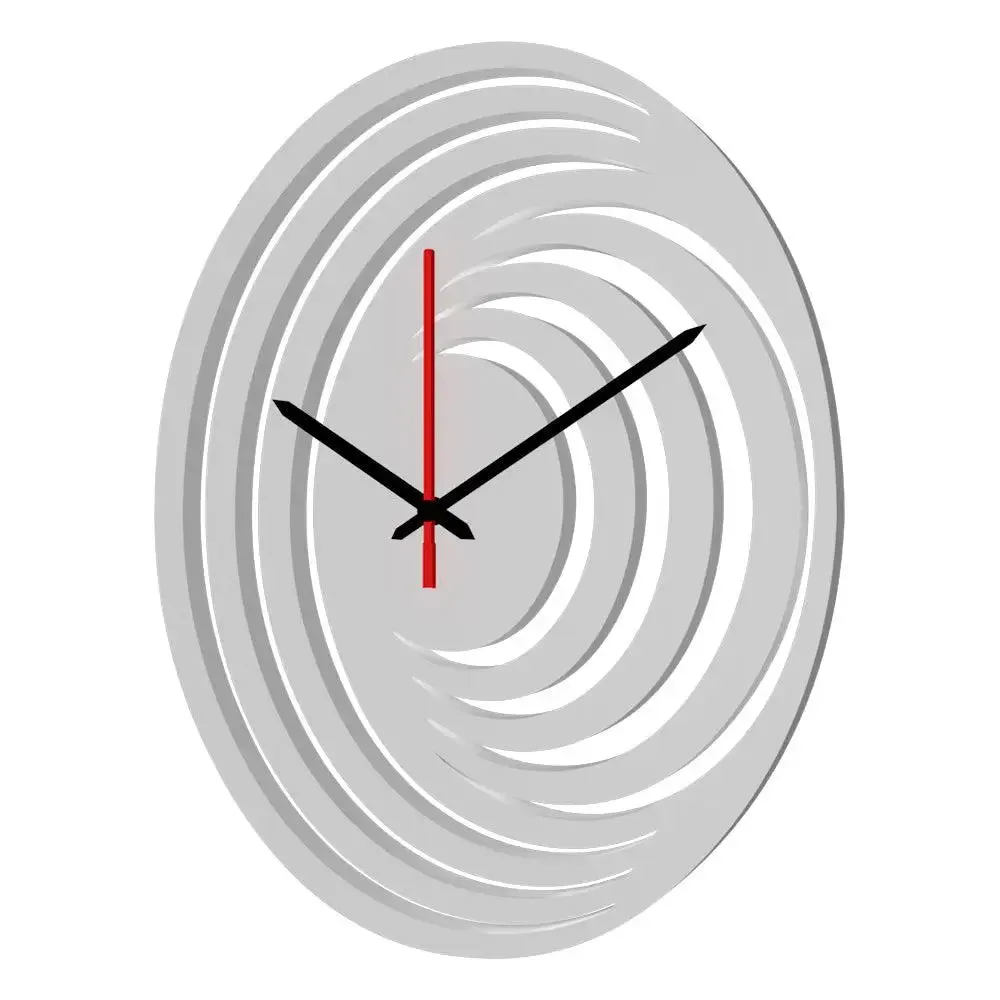Abstract Hurricane Logo in White Color Wooden Wall Clock