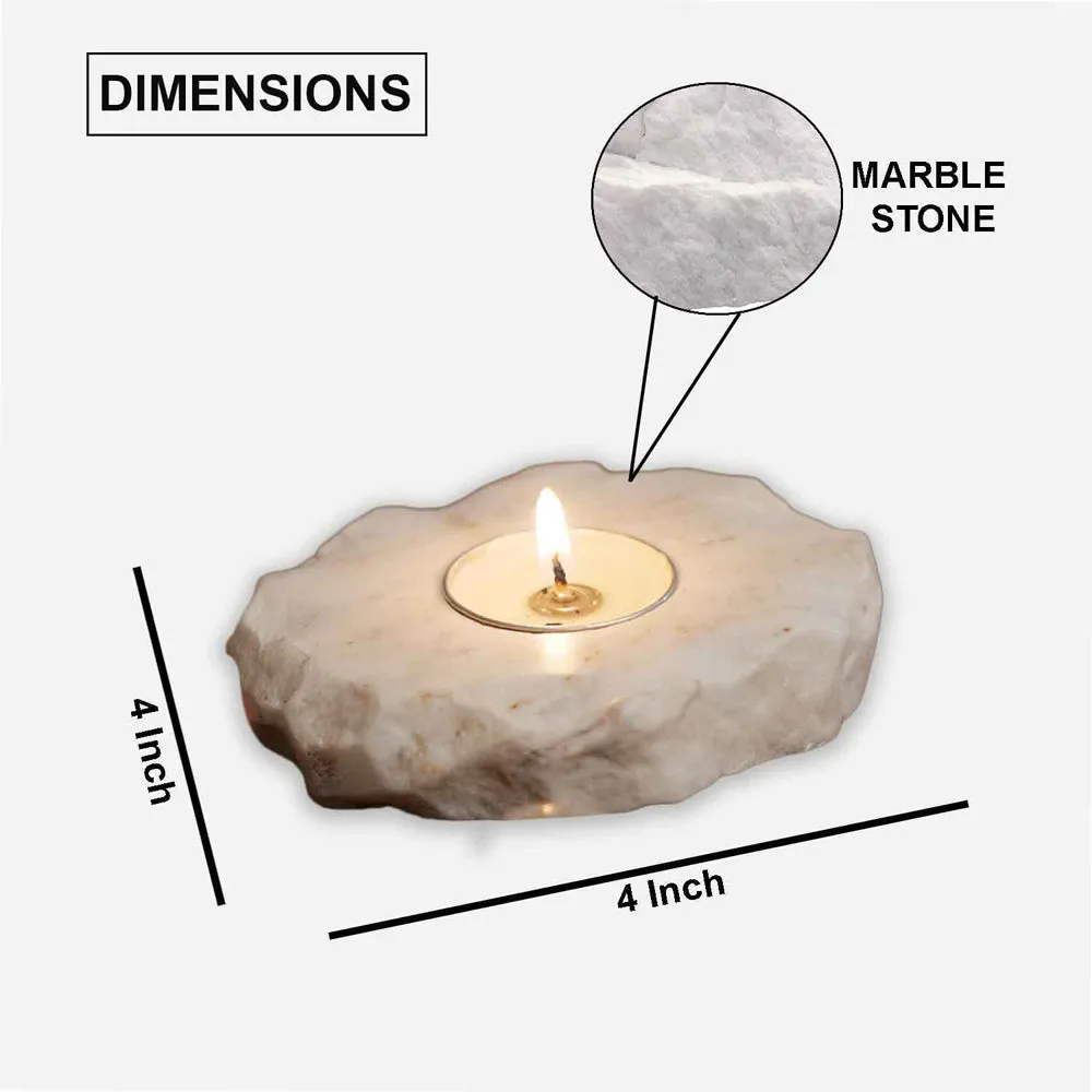 Abstract Marble & Semi Precious Stone Tealight Candle Holder