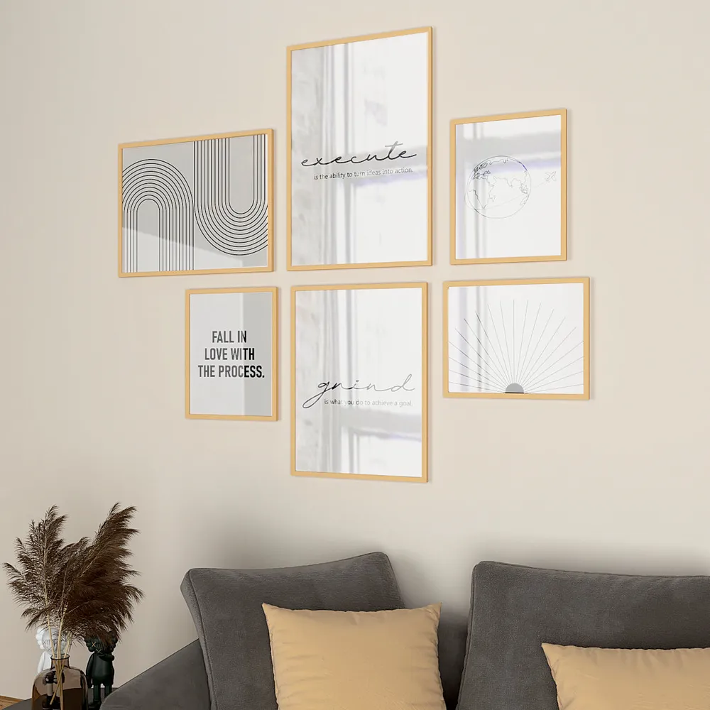 Abstract Office Frame Sets In Black &amp; White Modern Design