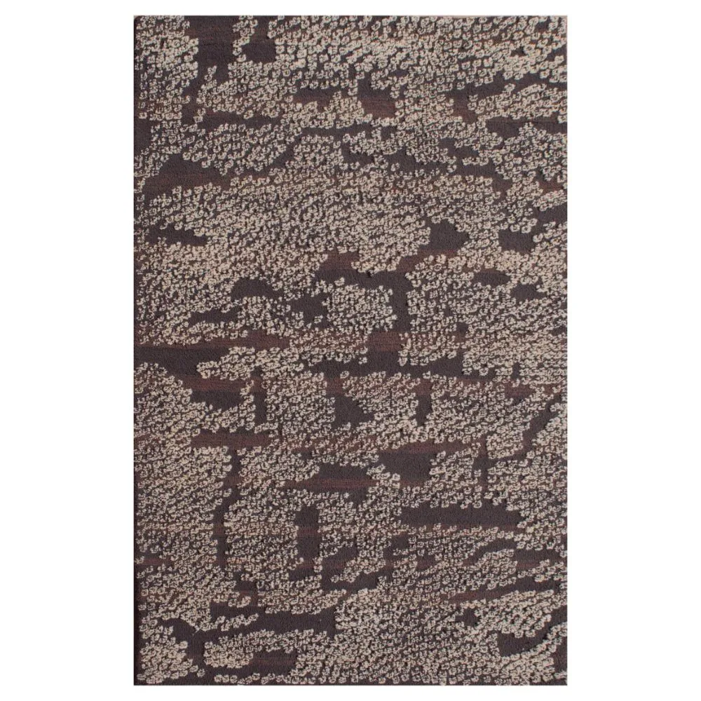 Abstract Patterned Brown & Beige Tufted Area Carpet 3X5ft