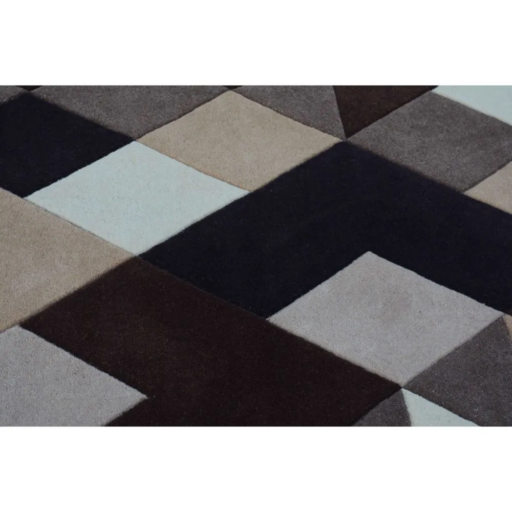 Abstract Patterned Brown & Black Designer Area Carpet 2*5ft