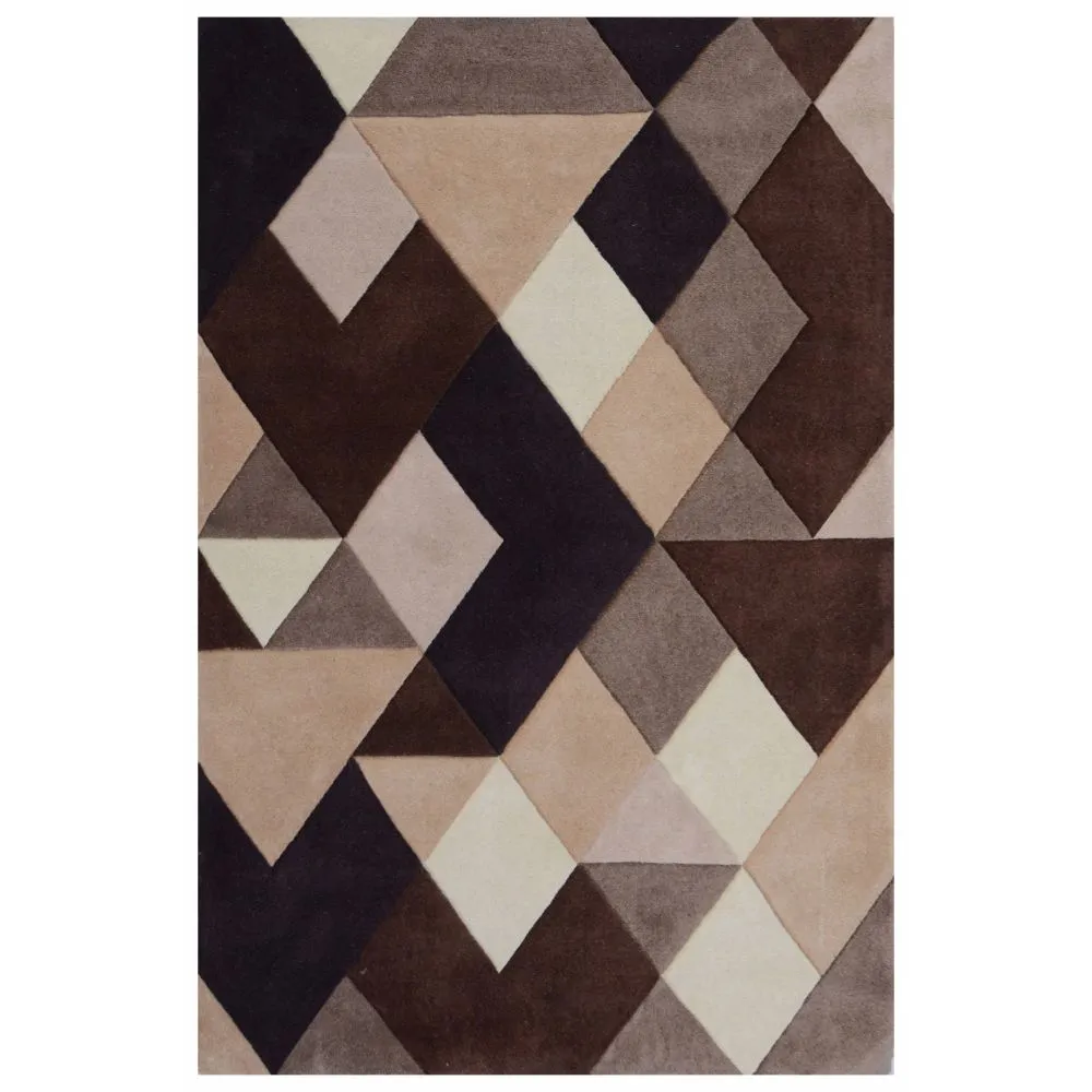 Abstract Patterned Brown & Black Designer Area Carpet 2*5ft