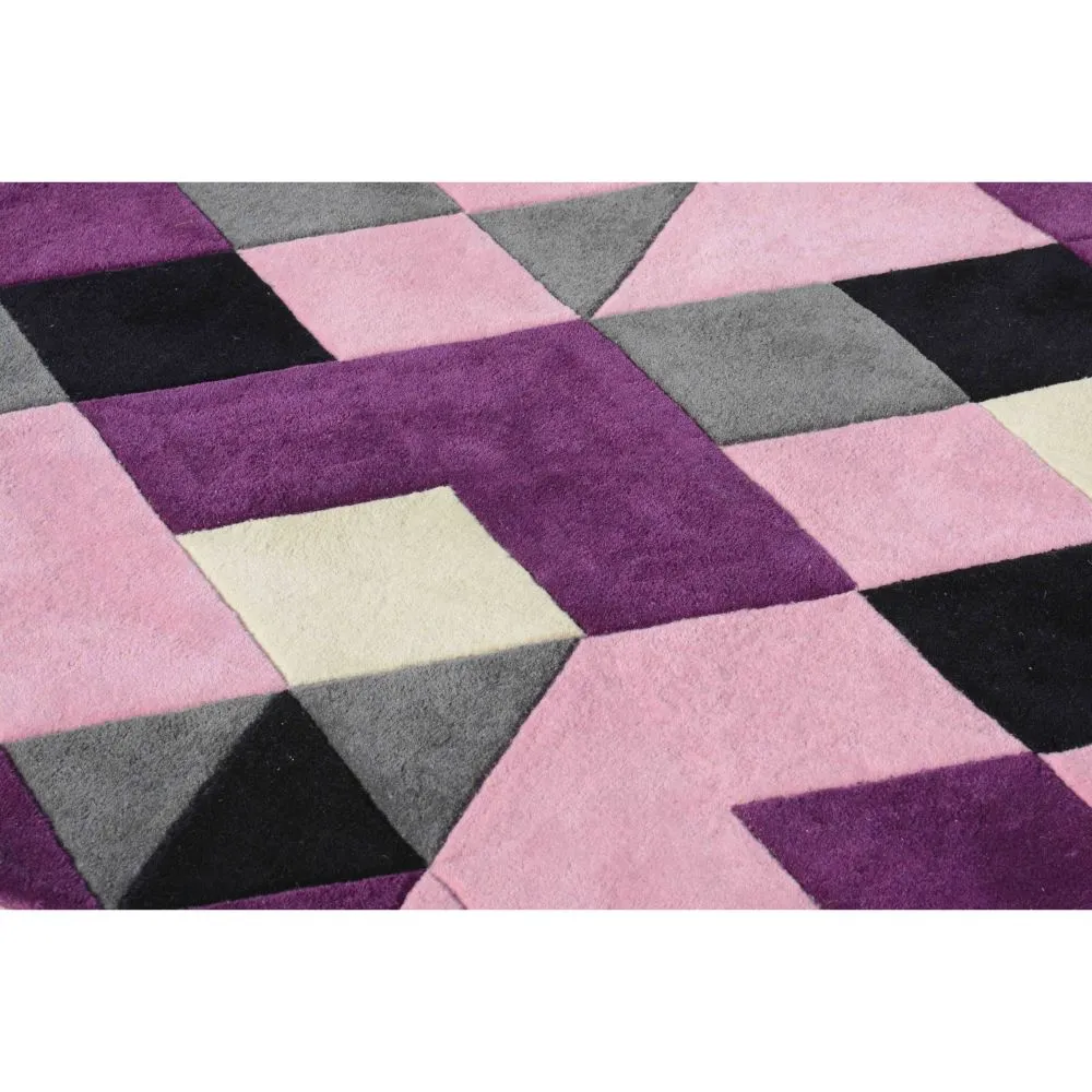 Abstract Patterned Purple & Pink Designer Area Carpet 2*5ft
