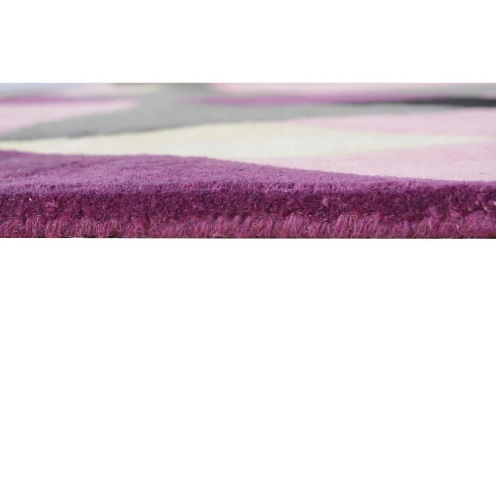 Abstract Patterned Purple & Pink Designer Area Carpet 2*5ft