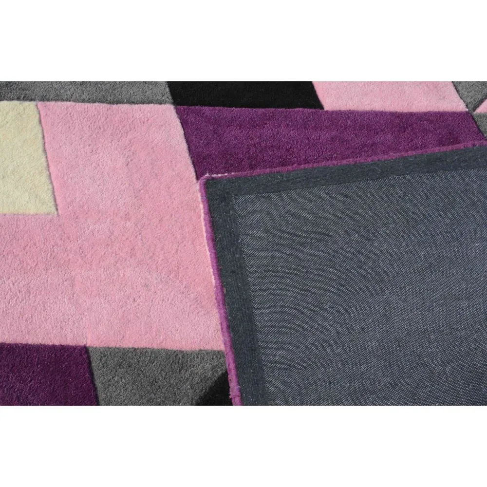 Abstract Patterned Purple & Pink Designer Area Carpet 2*5ft