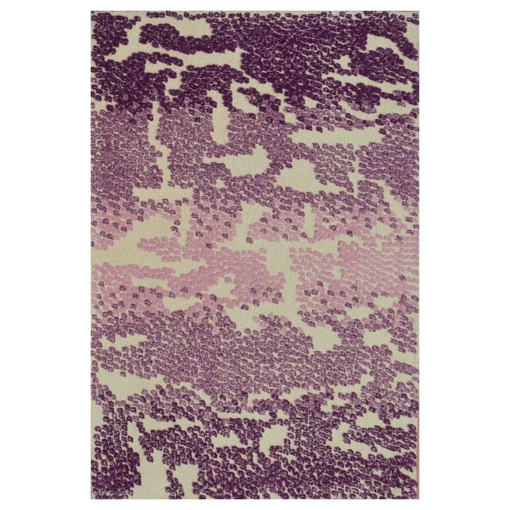 Abstract Patterned Purple & Pink Tufted Area Carpet 3X5ft