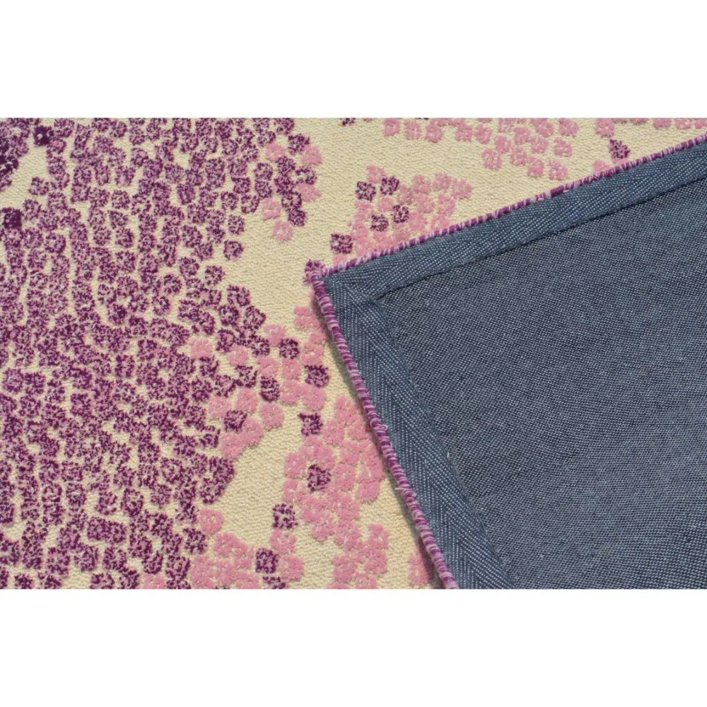 Abstract Patterned Purple & Pink Tufted Area Carpet 3X5ft