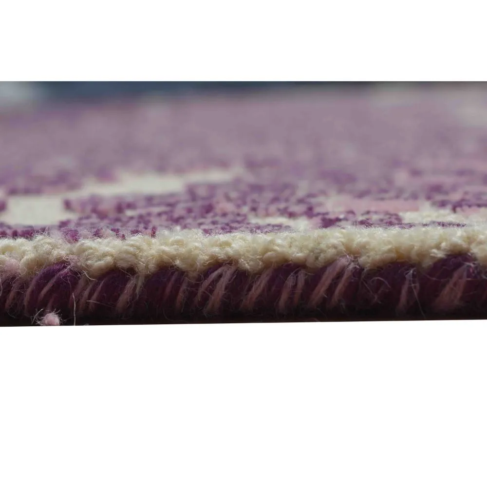 Abstract Patterned Purple & Pink Tufted Area Carpet 3X5ft