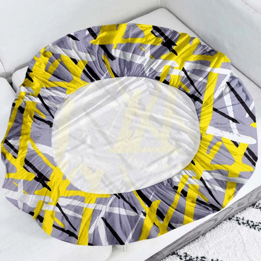 Abstract Print Yellow & Grey Strechable Sofa Seat Cover Set of 2/4/6/8 Pack of 2