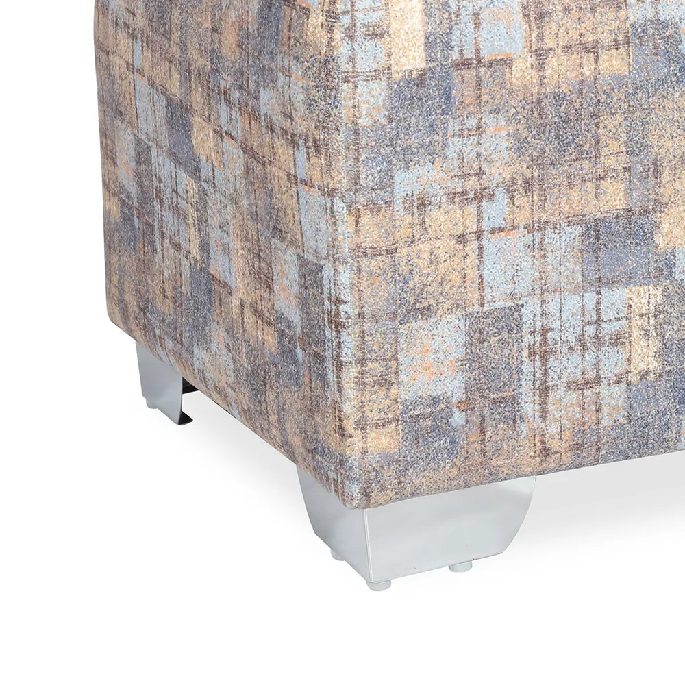 Abstract Printed Square Ottoman / Pouffe  With Metal Legs