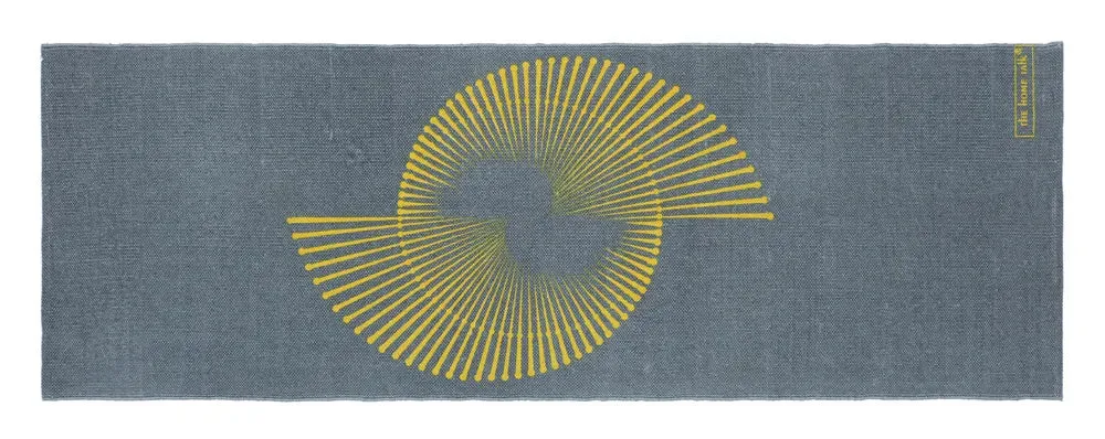 Abstract Spin Design 100% Cotton Non-Slip Grey Designer Workout Mat- 2x6 ft