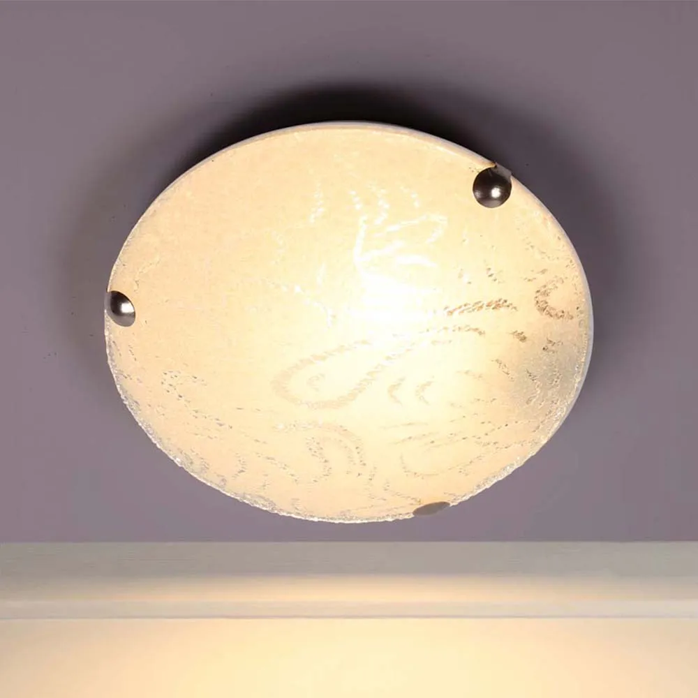 Abstract Textured White Flush Mount Light