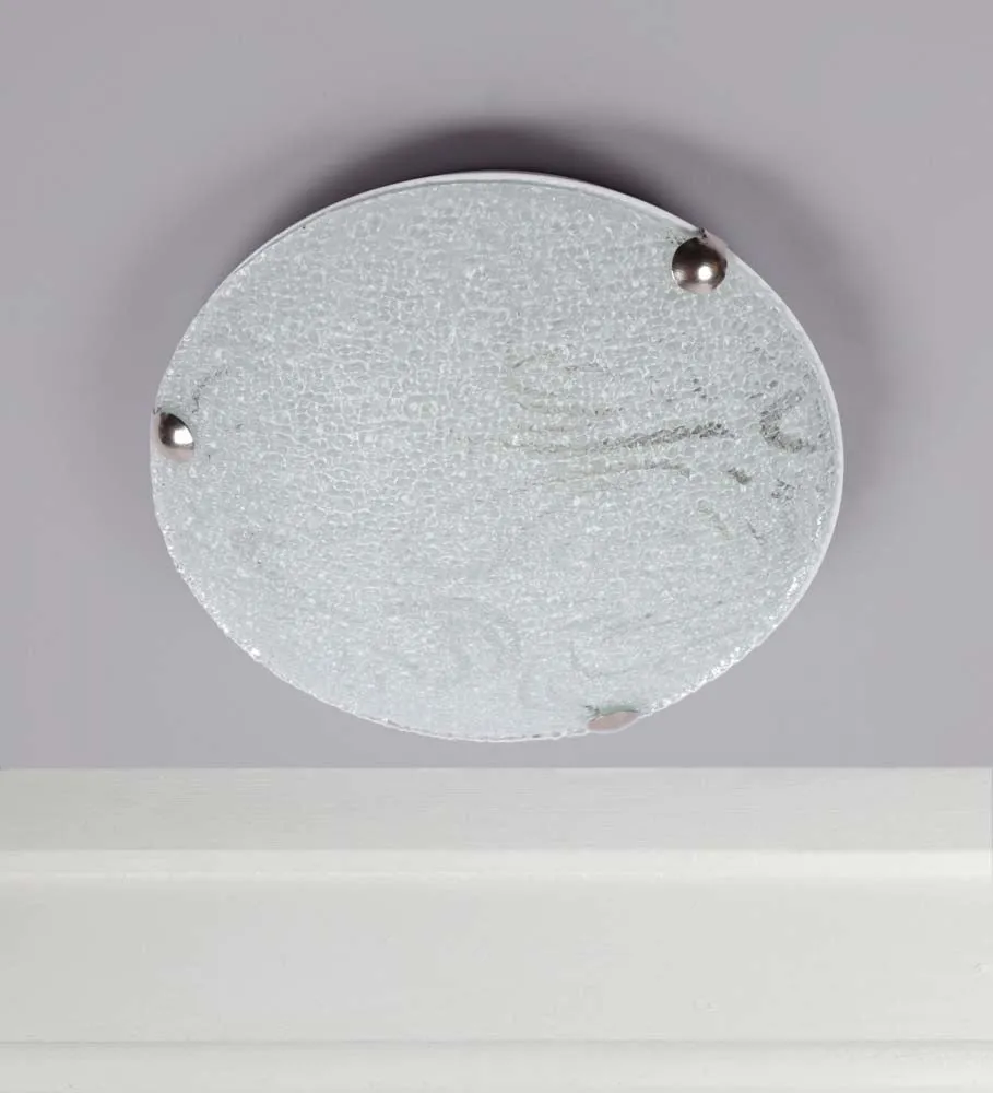 Abstract Textured White Flush Mount Light