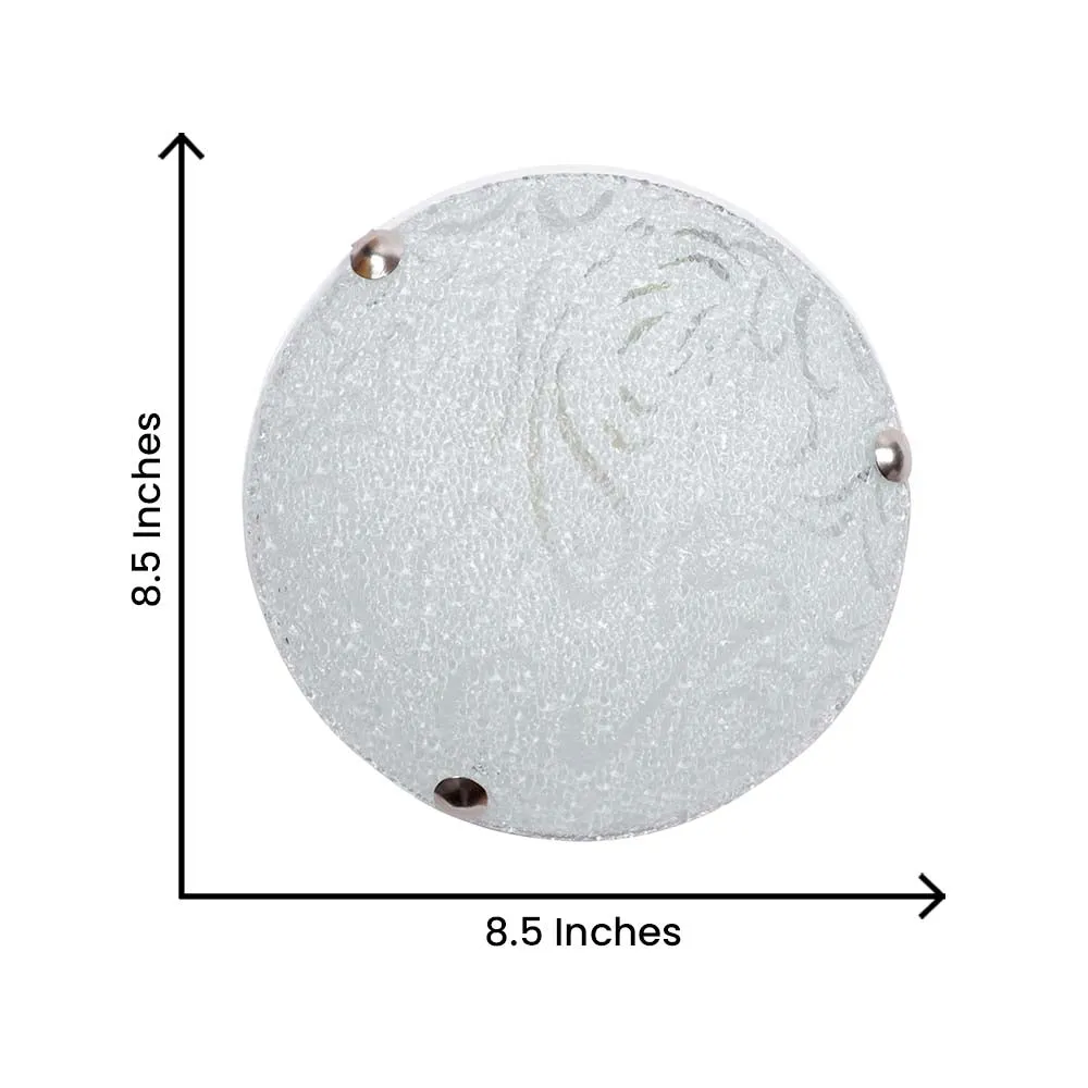 Abstract Textured White Flush Mount Light