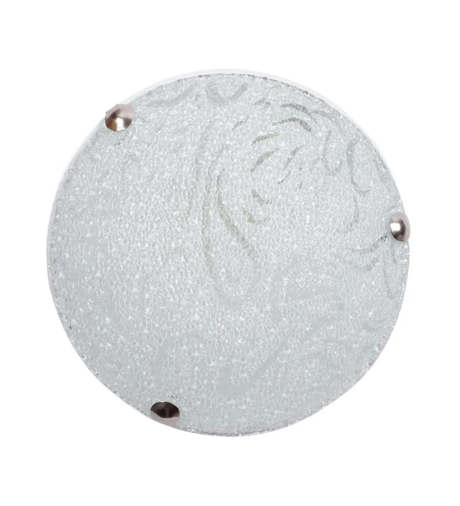 Abstract Textured White Flush Mount Light