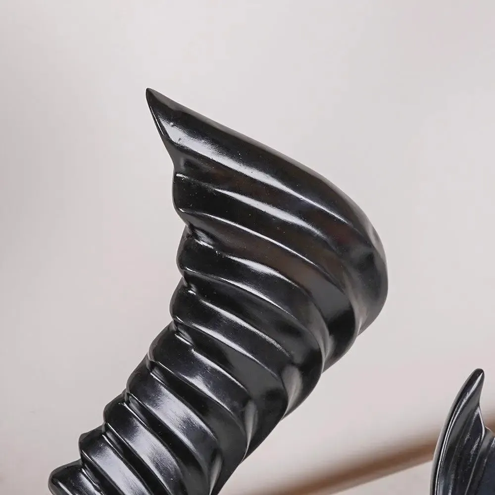 Abstract Twisted Tale Black Finished Polyresin Table Accent for Living Room