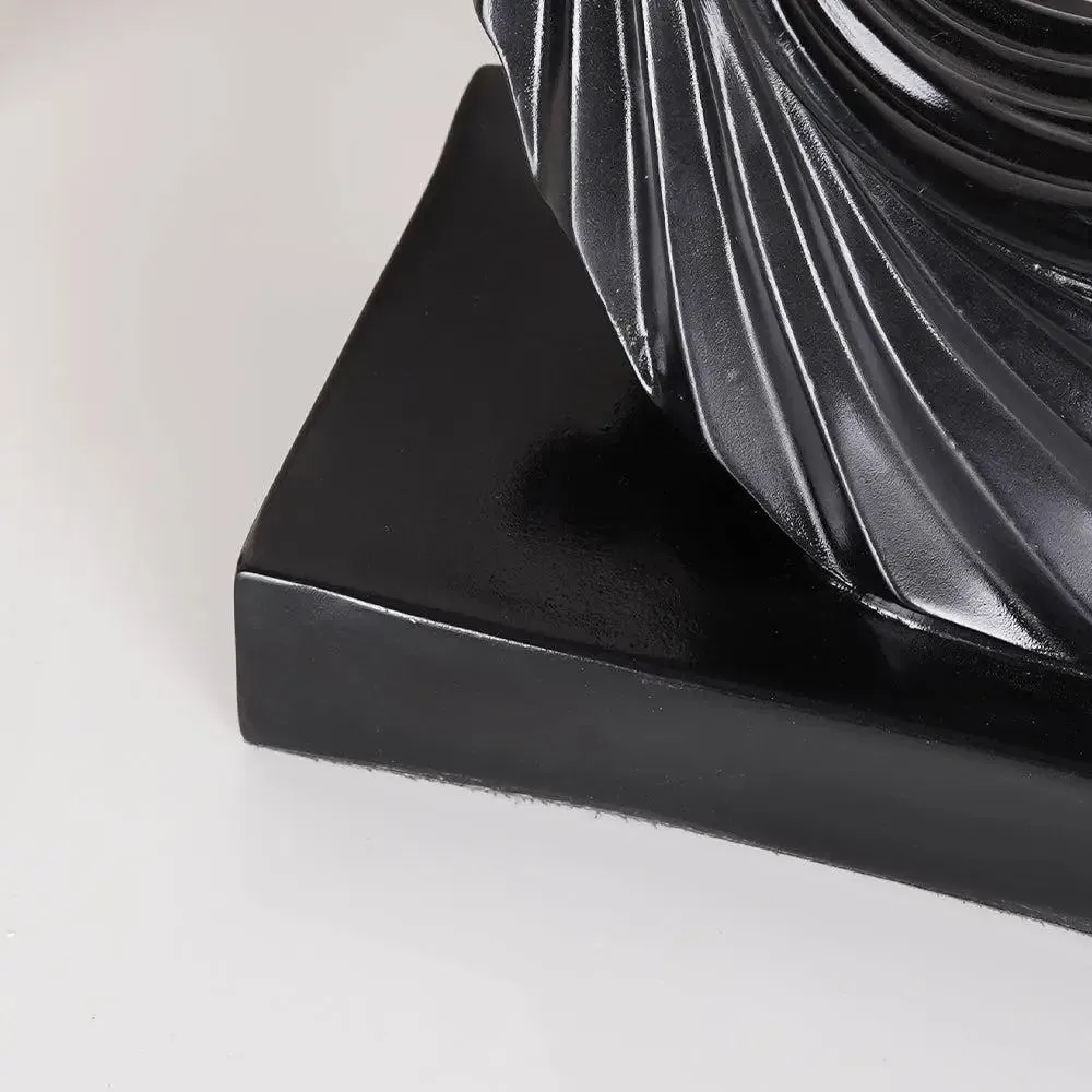 Abstract Twisted Tale Black Finished Polyresin Table Accent for Living Room