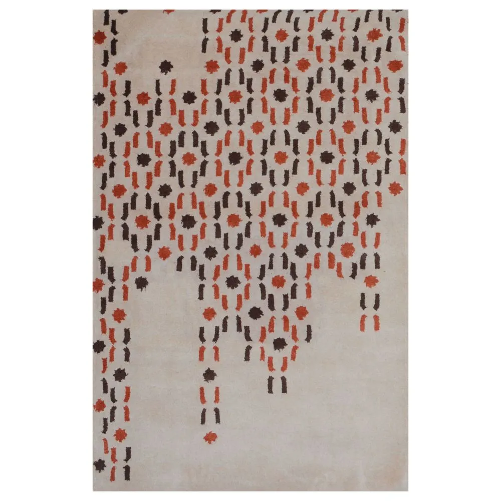 Abstract Urban Designer Beige Tufted Area Carpet 2X5ft