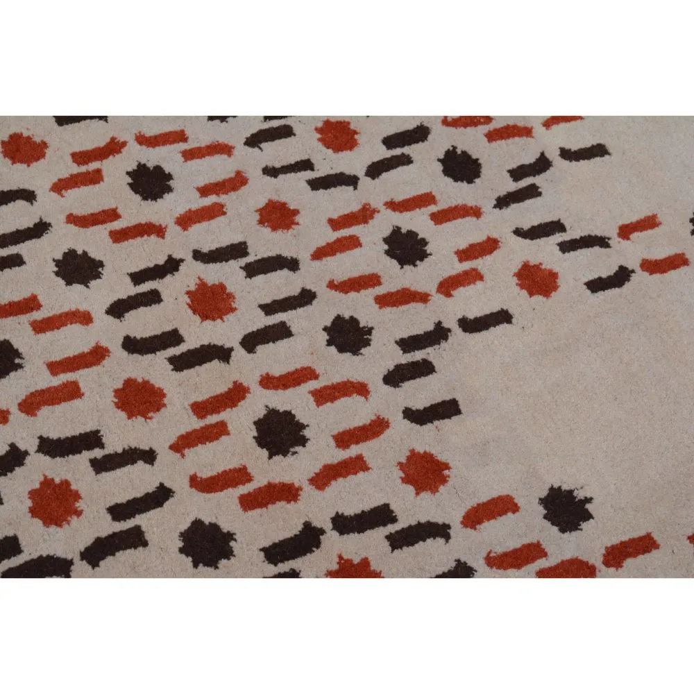 Abstract Urban Designer Beige Tufted Area Carpet 2X5ft