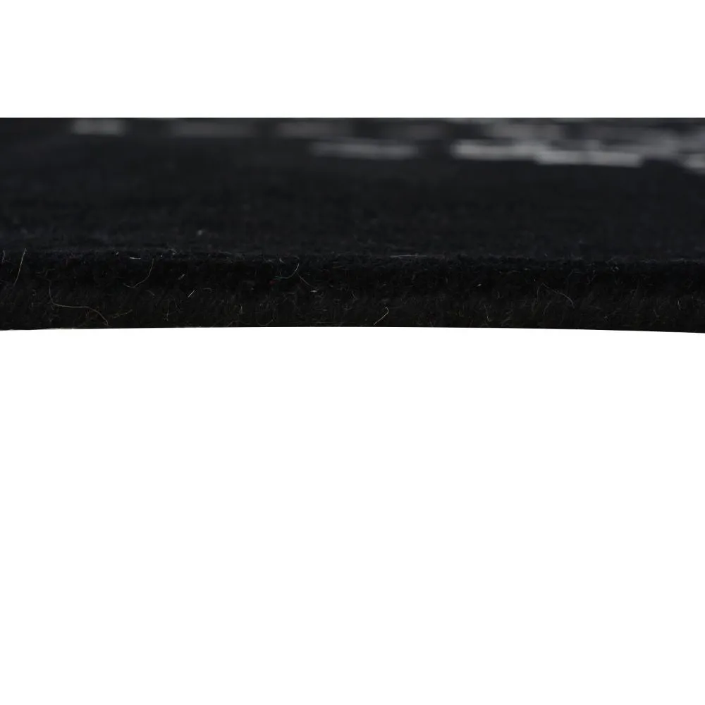 Abstract Urban Designer Black Tufted Area Carpet 2X5ft