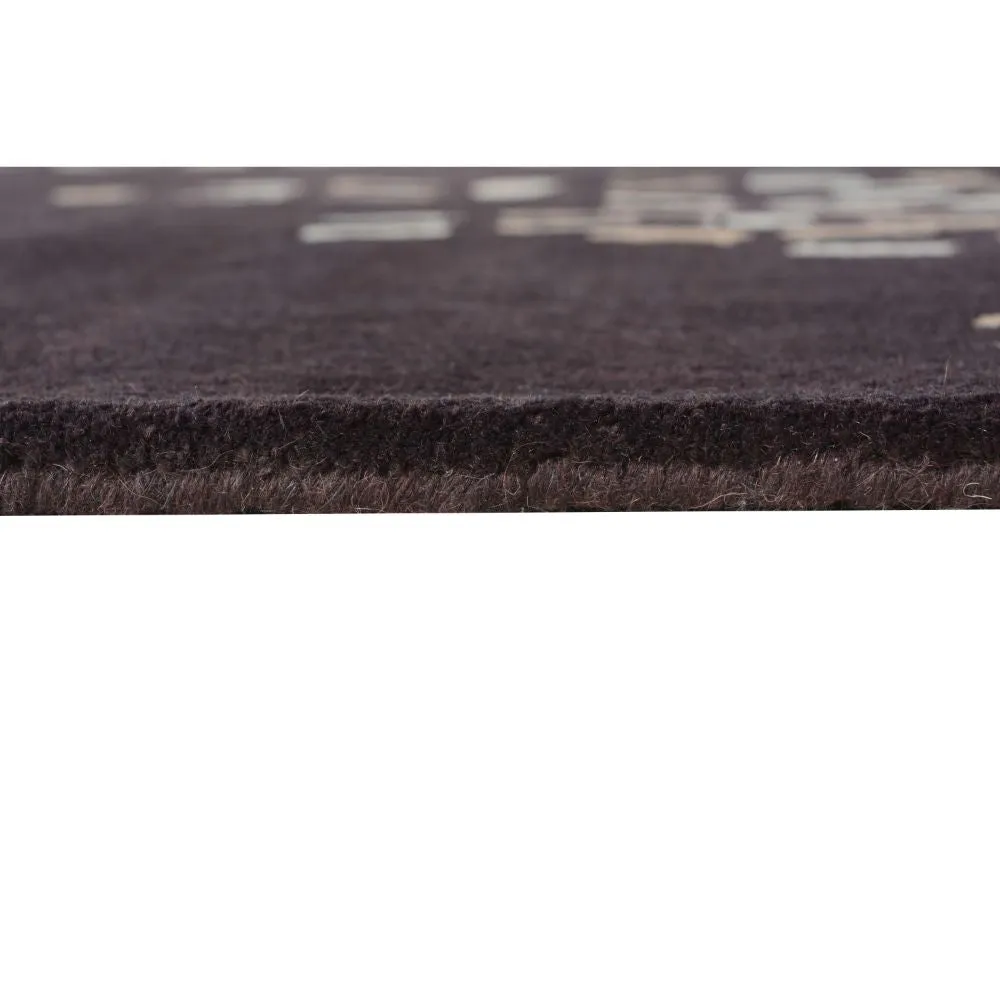 Abstract Urban Designer Brown Tufted Area Carpet 2X5ft