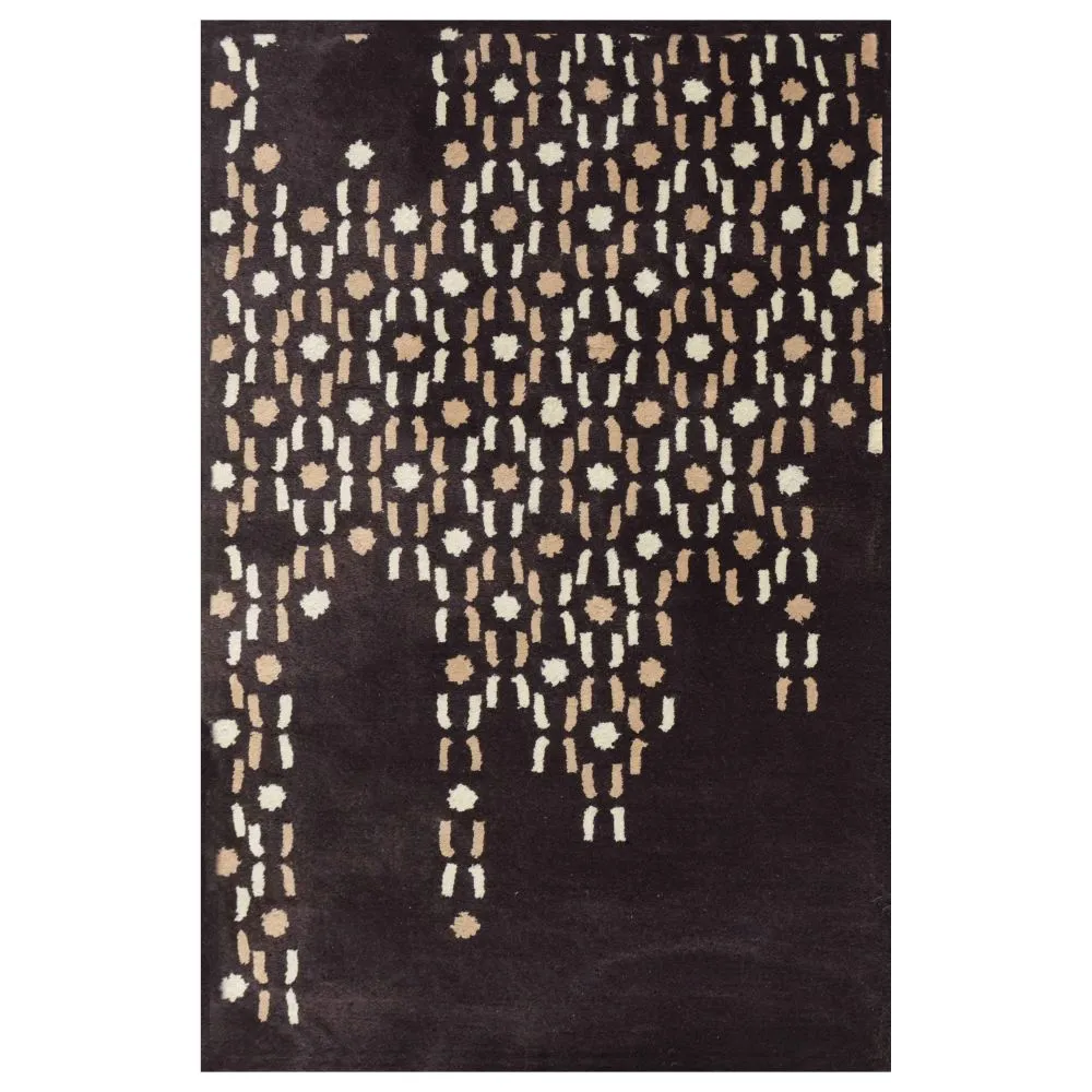 Abstract Urban Designer Brown Tufted Area Carpet 2X5ft