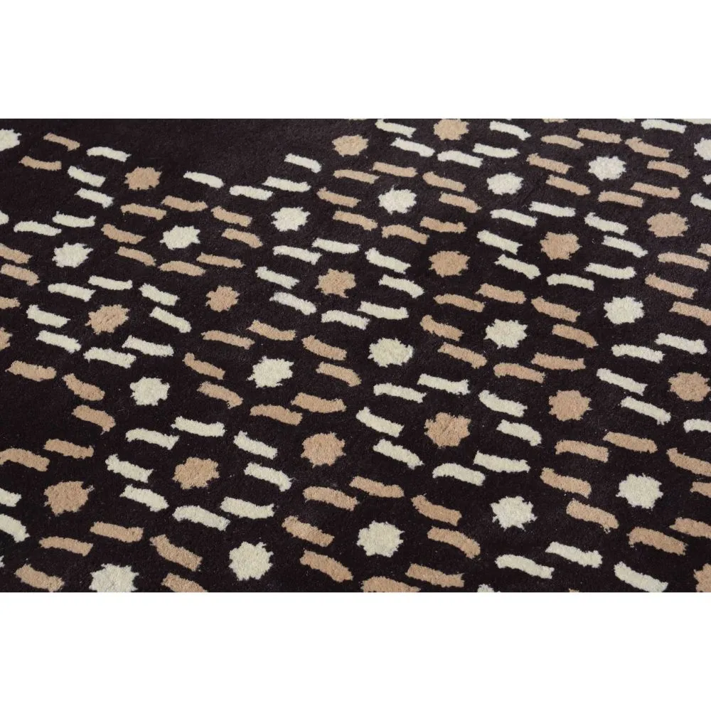 Abstract Urban Designer Brown Tufted Area Carpet 2X5ft