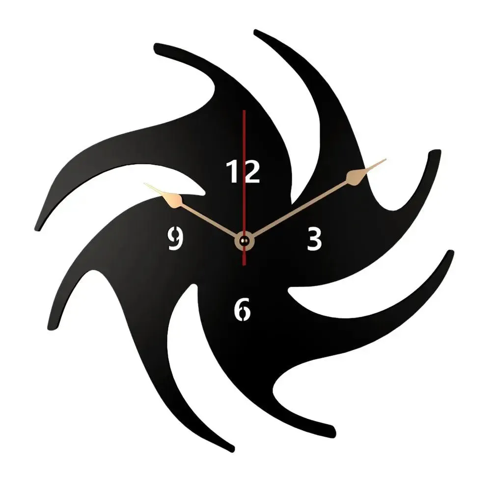 Abstract Volleyball in Black Color Wooden Wall Clock