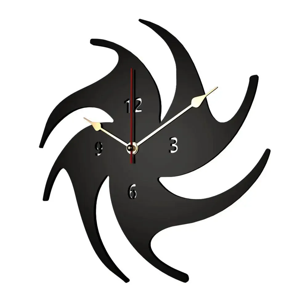 Abstract Volleyball in Black Color Wooden Wall Clock