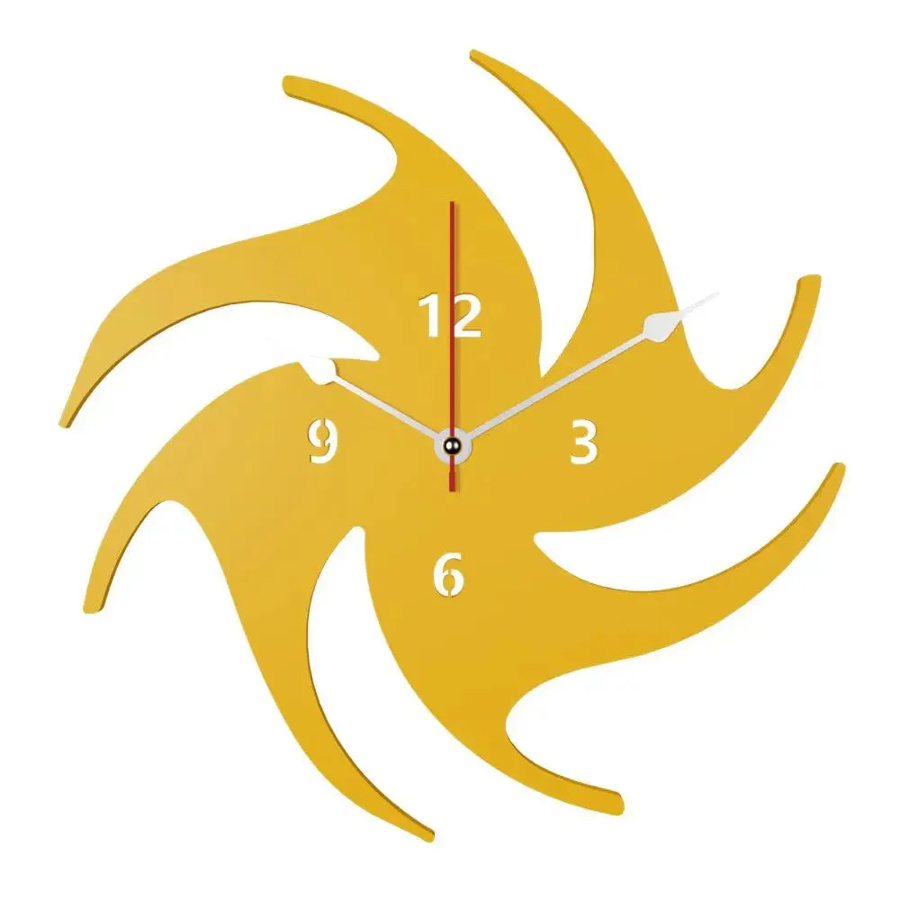 Abstract Volleyball in Yellow Color Wooden Wall Clock